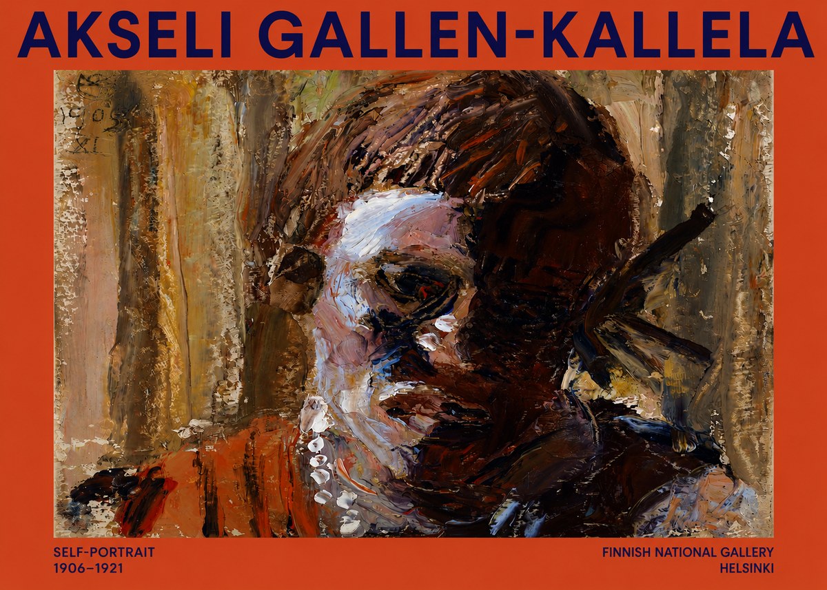 Akseli Gallen-Kallela Self-portrait, 1906-1921 No2 - Póster
