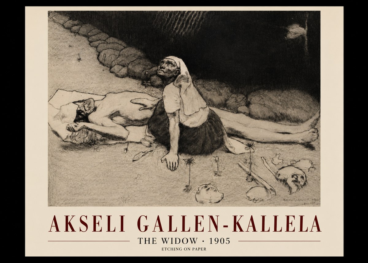 Akseli Gallen-Kallela The Widow No1 - Póster