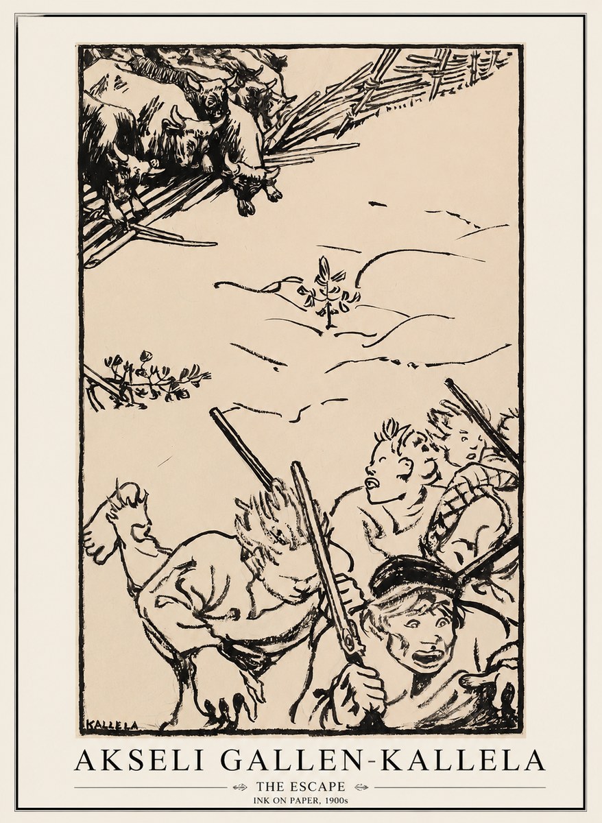 Akseli Gallen-Kallela The Escape No1 - Póster