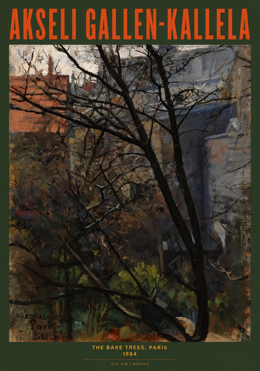Akseli Gallen-Kallela The Bare Trees, Paris No3 - Póster