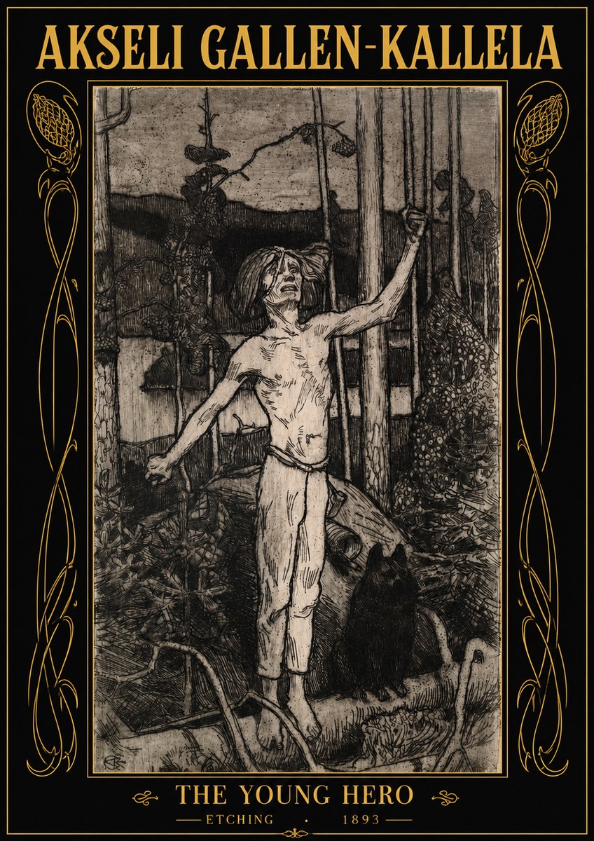 Akseli Gallen-Kallela The Young Hero No2 - Póster