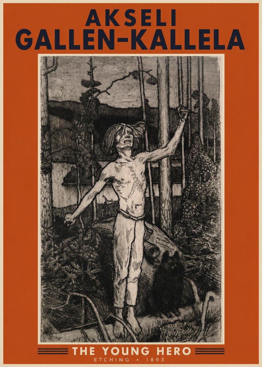 Akseli Gallen-Kallela The Young Hero No3 - Póster