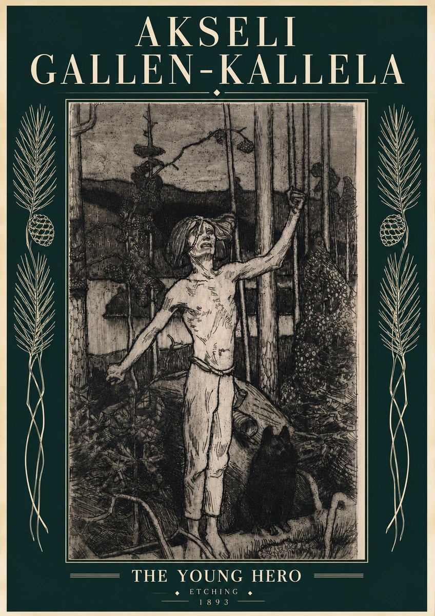 Akseli Gallen-Kallela The Young Hero No4 - Póster