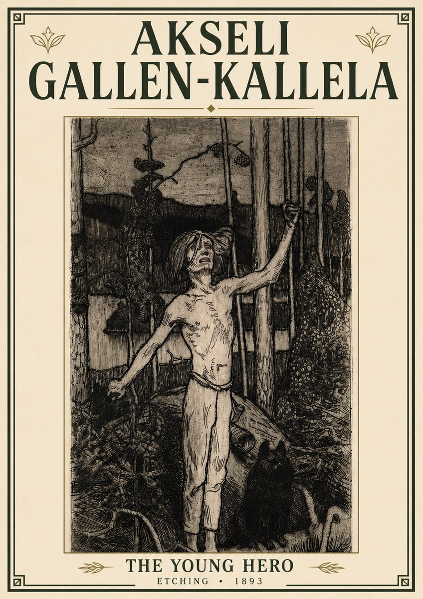 Akseli Gallen-Kallela The Young Hero No6 - Póster
