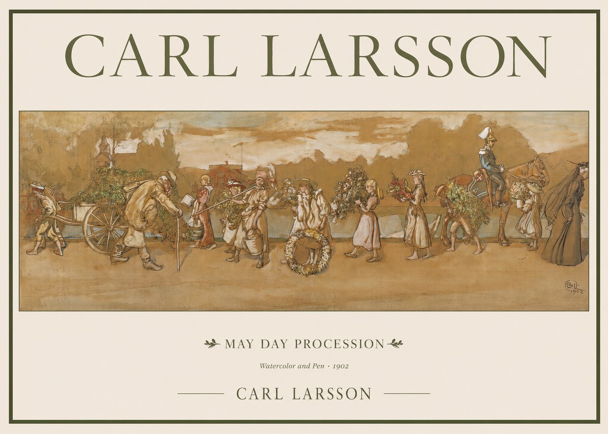 Carl Larsson May Day Procession No1 - Póster