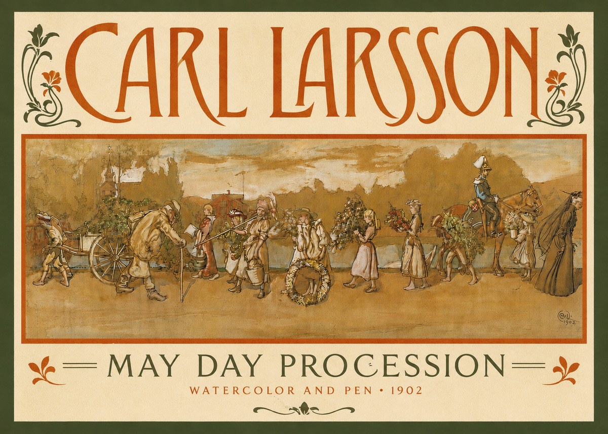 Carl Larsson May Day Procession No4 - Póster