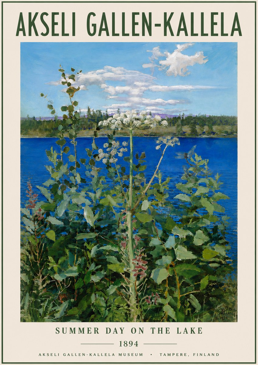 Akseli Gallen-Kallela Summer Day on the Lake No3 - Póster