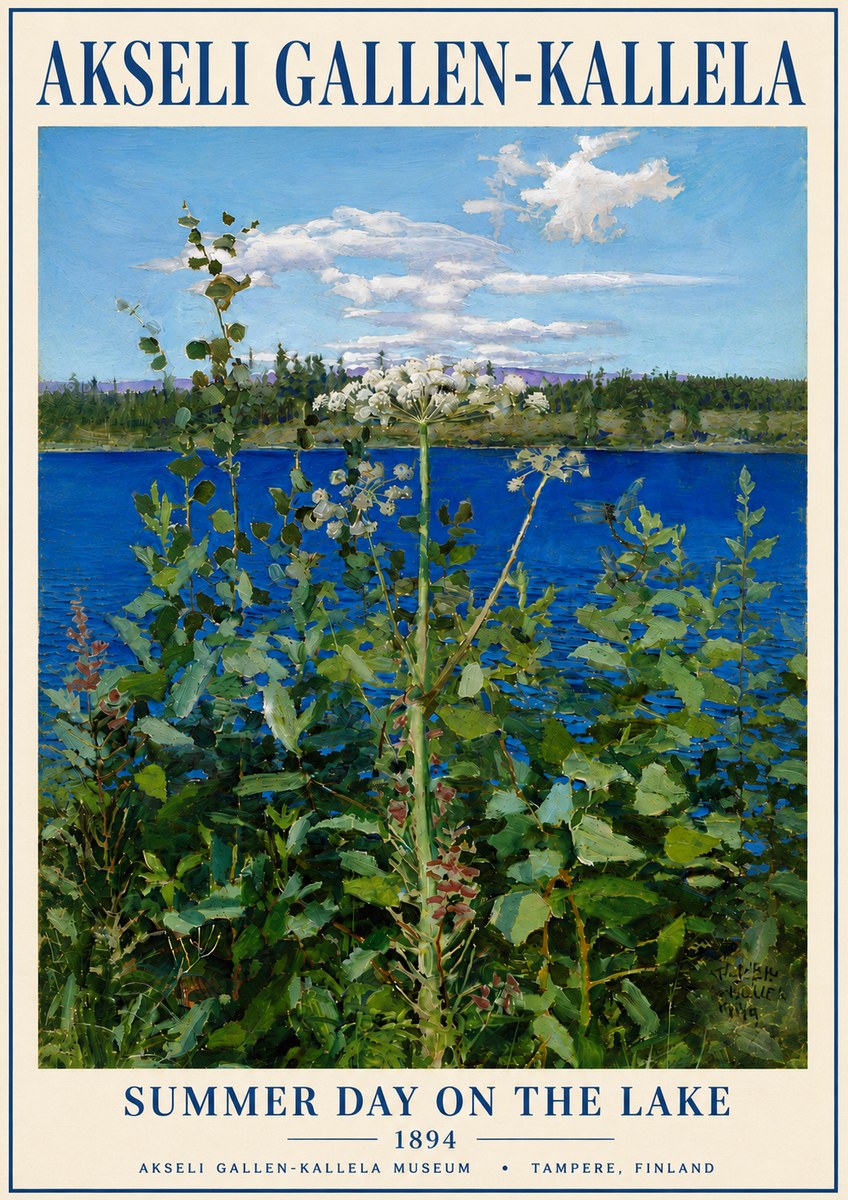 Akseli Gallen-Kallela Summer Day on the Lake No4 - Póster