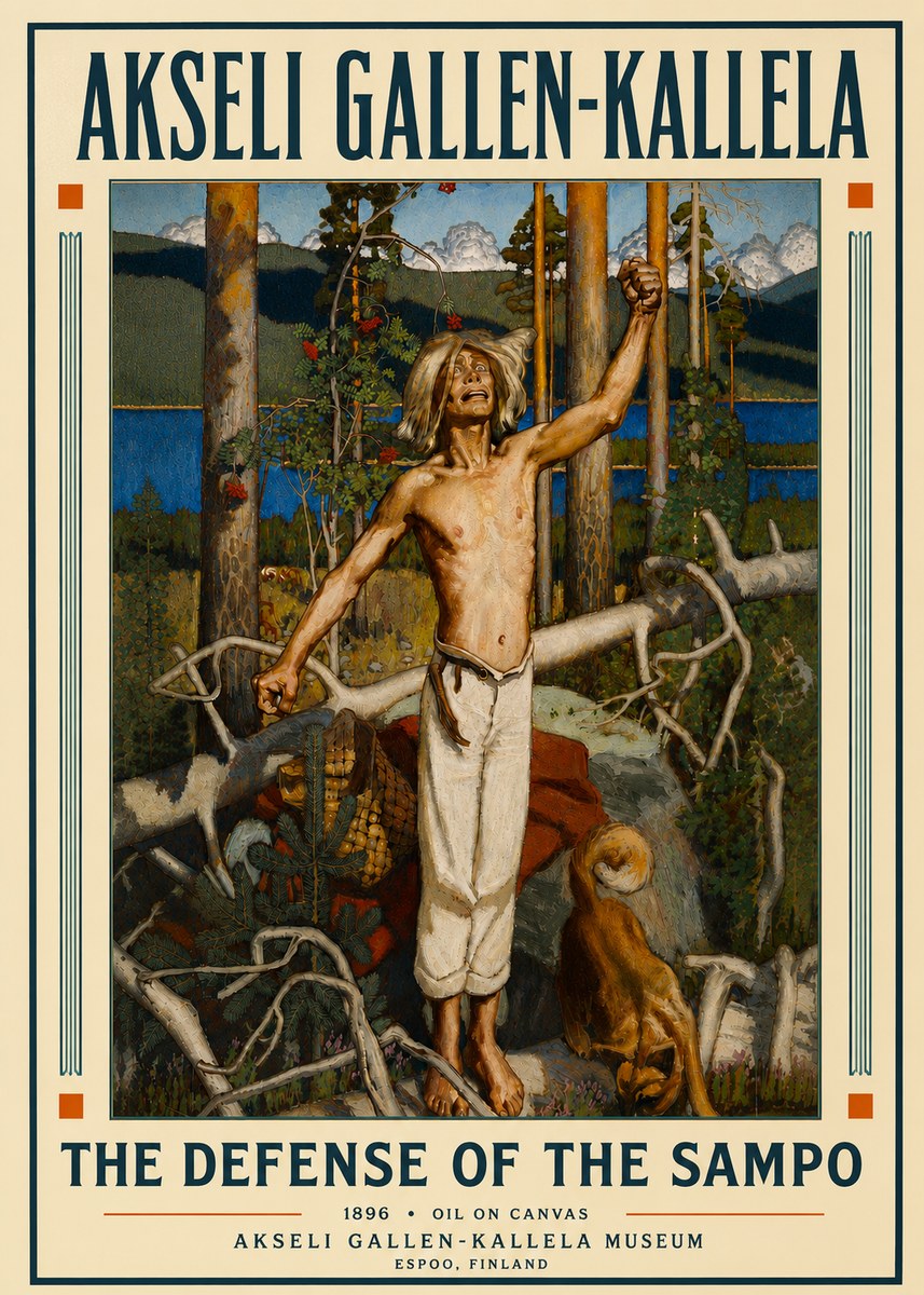 Akseli Gallen-Kallela The Defense of the Sampo No4 - Póster