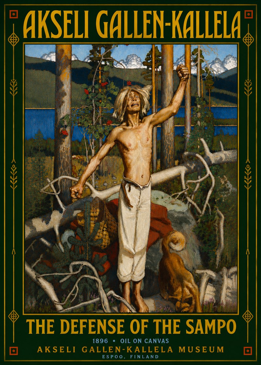 Akseli Gallen-Kallela The Defense of the Sampo No6 - Póster