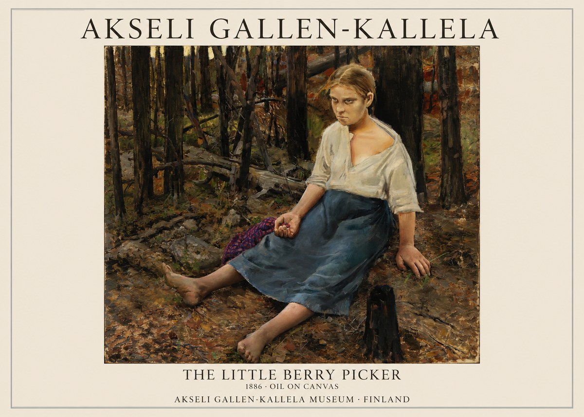 Akseli Gallen-Kallela The Little Berry Picker No1 - Póster
