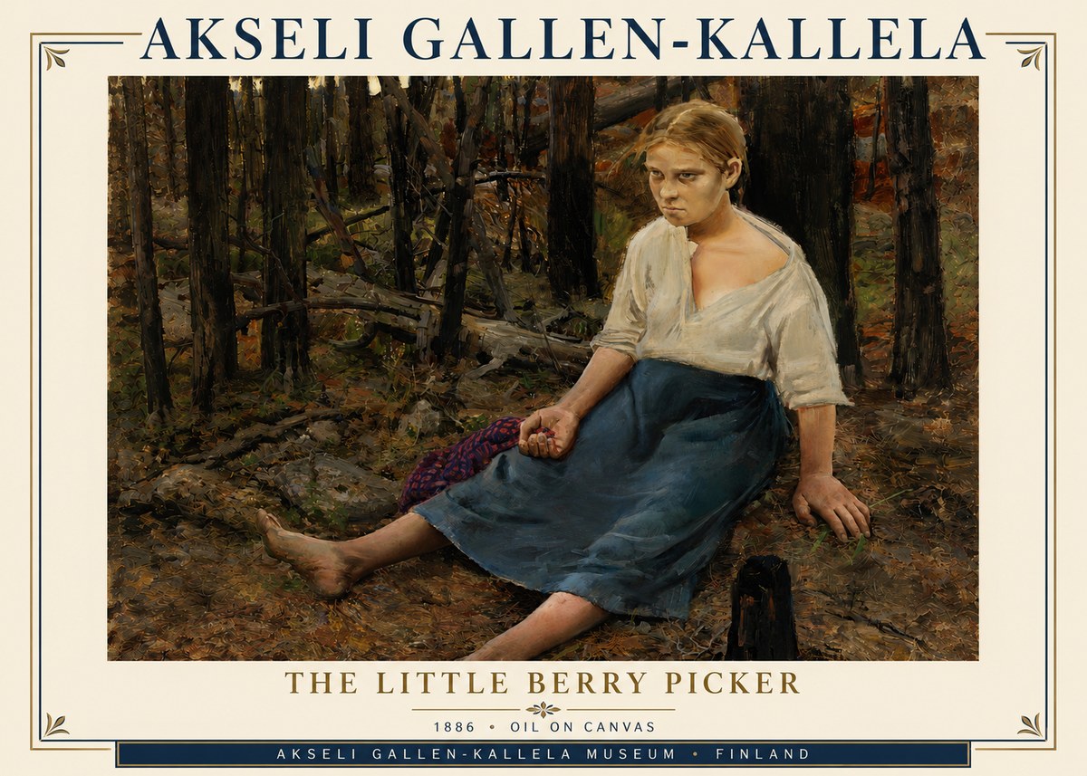 Akseli Gallen-Kallela The Little Berry Picker No4 - Póster