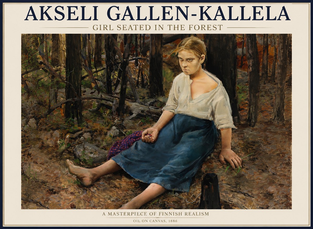 Akseli Gallen-Kallela The Little Berry Picker No5 - Póster
