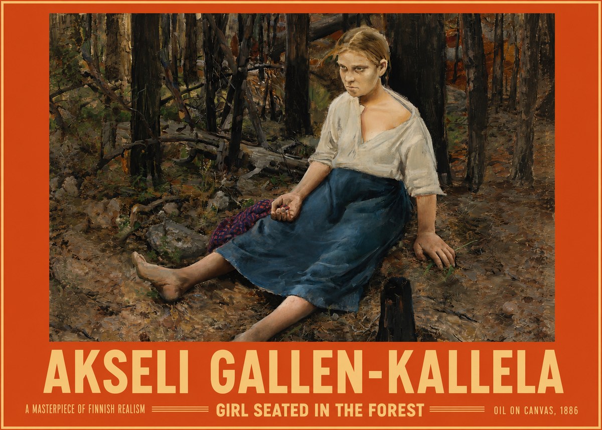 Akseli Gallen-Kallela The Little Berry Picker No6 - Póster