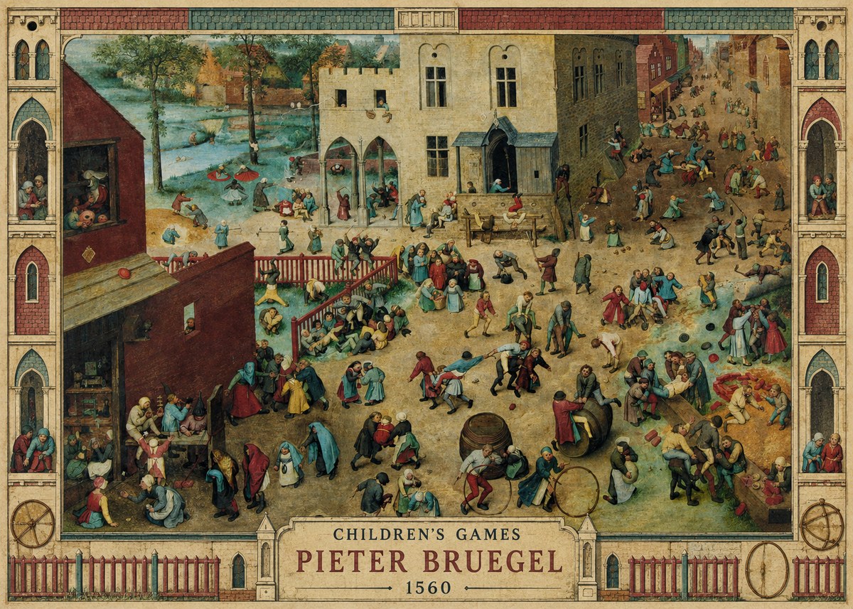 Pieter Bruegel Children's Games III No3 - Póster