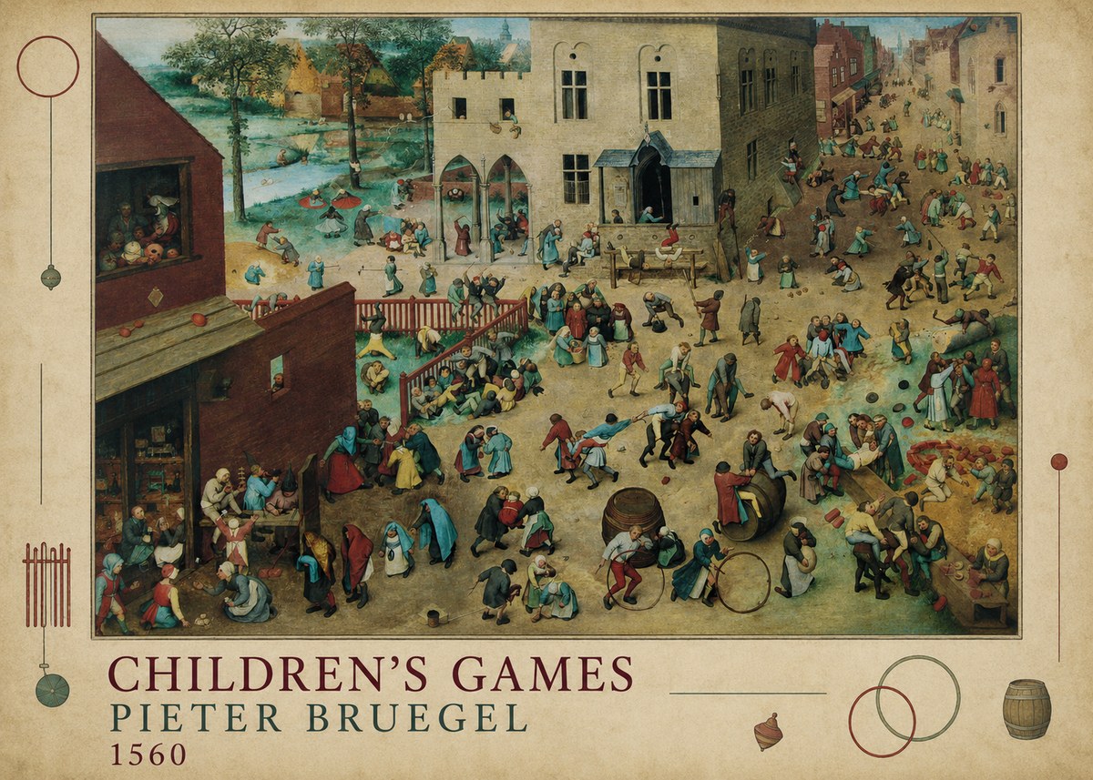 Pieter Bruegel Children's Games III No4 - Póster