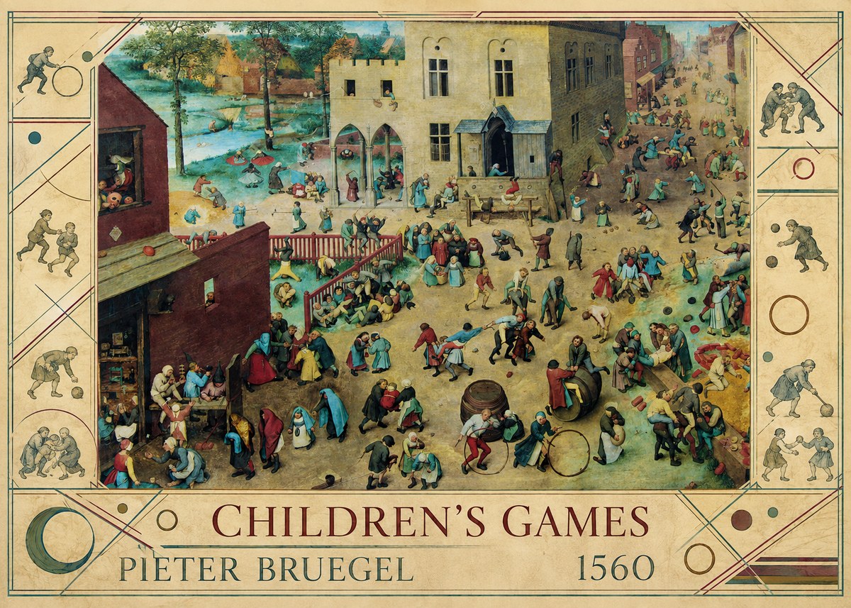 Pieter Bruegel Children's Games III No6 - Póster