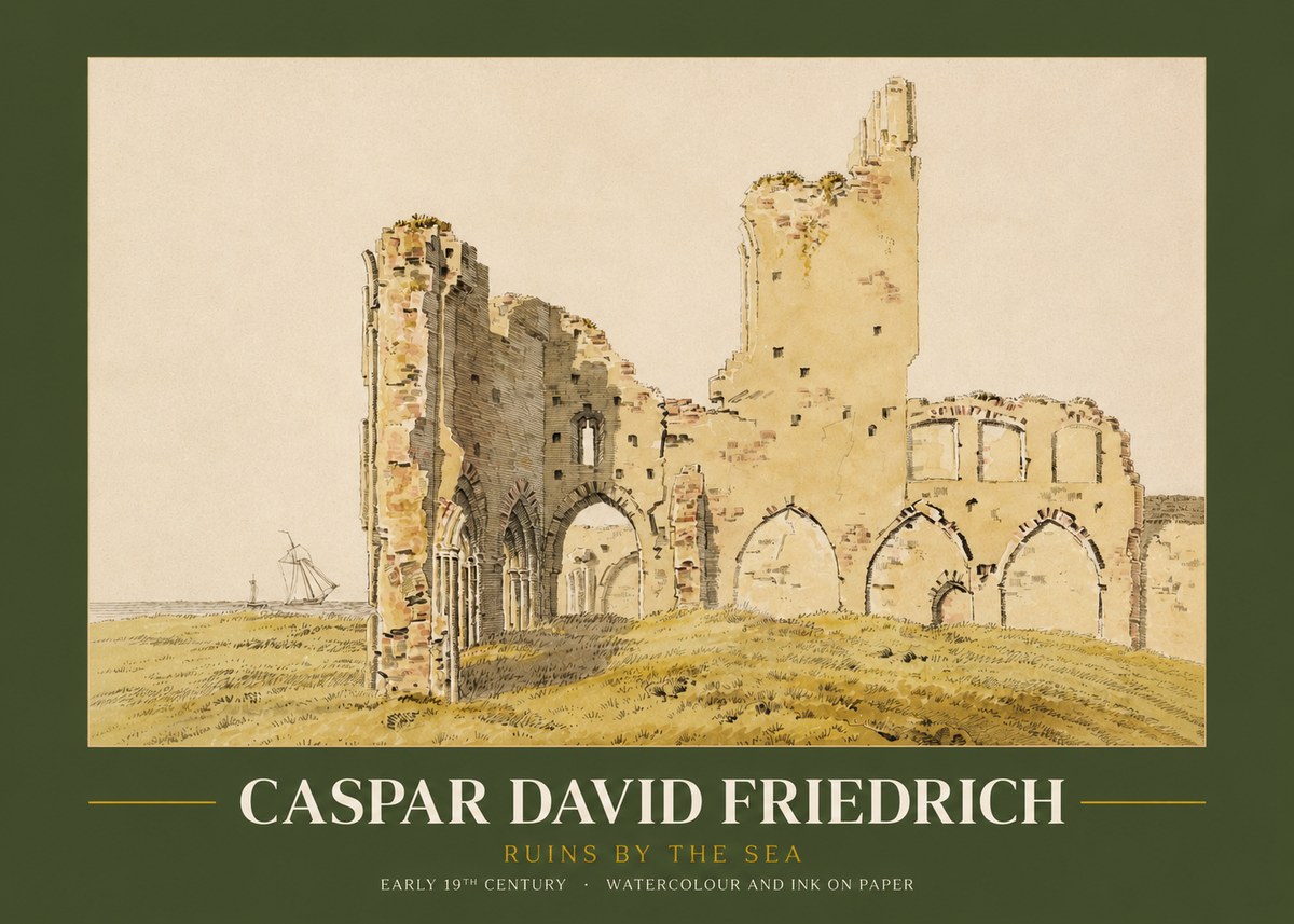 Caspar David Friedrich Ruins by the Sea No2 - Póster