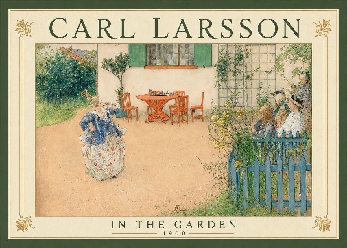 Carl Larsson In the Garden No4 - Póster