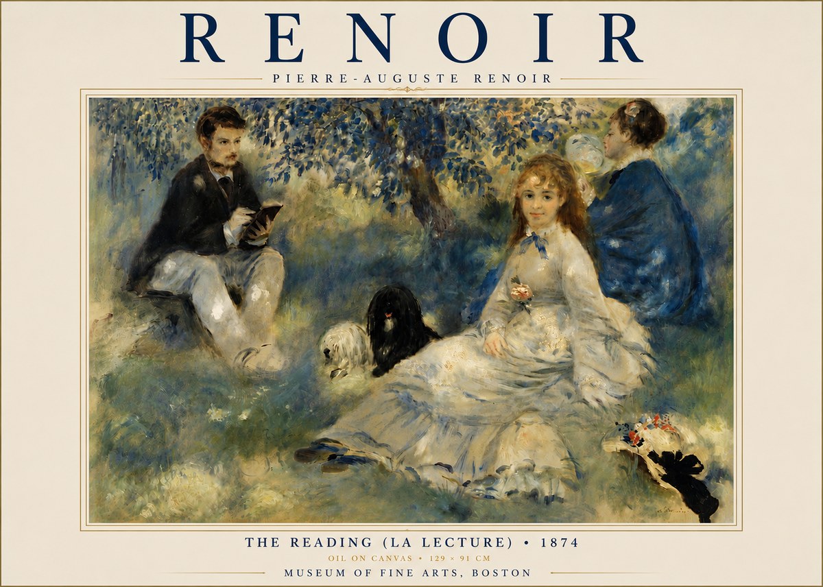 Renoir The Reading (La Lecture) No4 - Póster