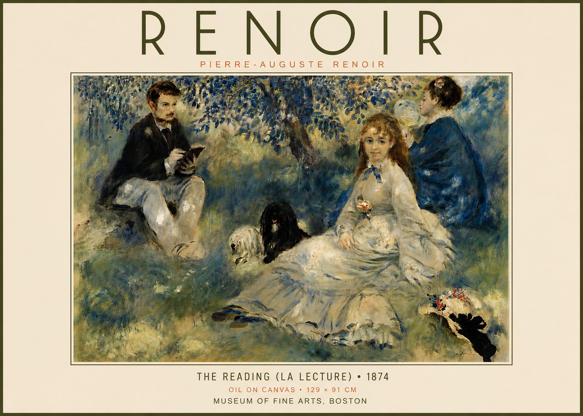 Renoir The Reading (La Lecture) No6 - Póster