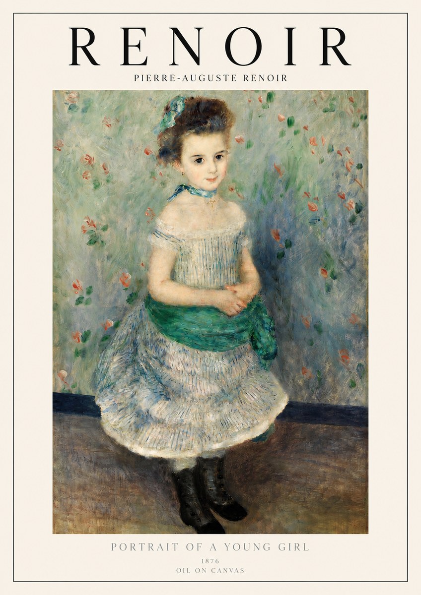 Renoir Portrait of a Young Girl I No3 - Póster