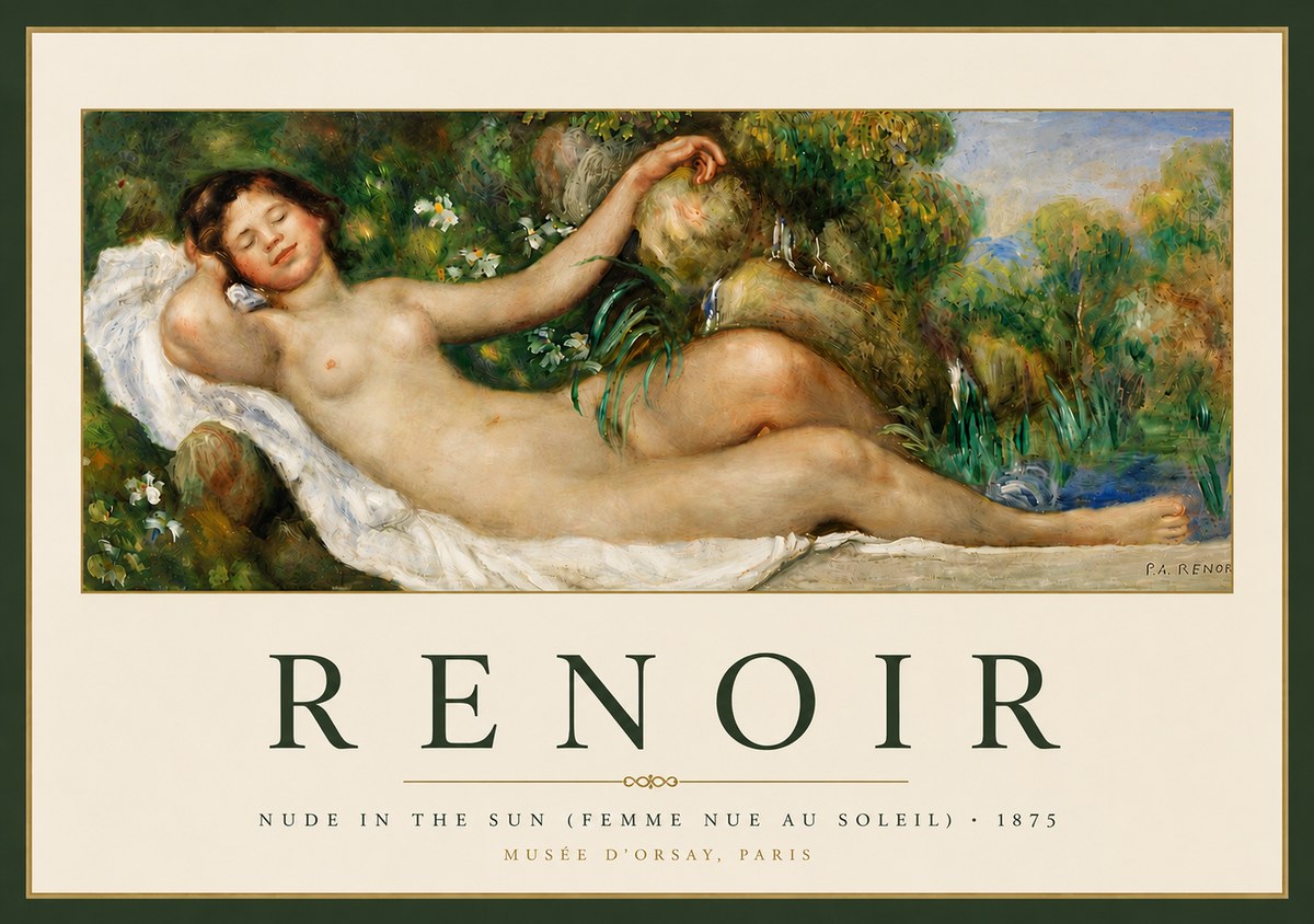 Renoir Nude in the Sun (Femme Nue Au Soleil) No5 - Póster