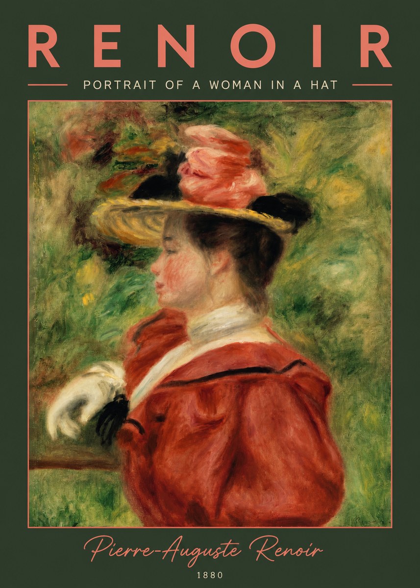 Renoir Portrait of a Woman in a Hat No2 - Póster