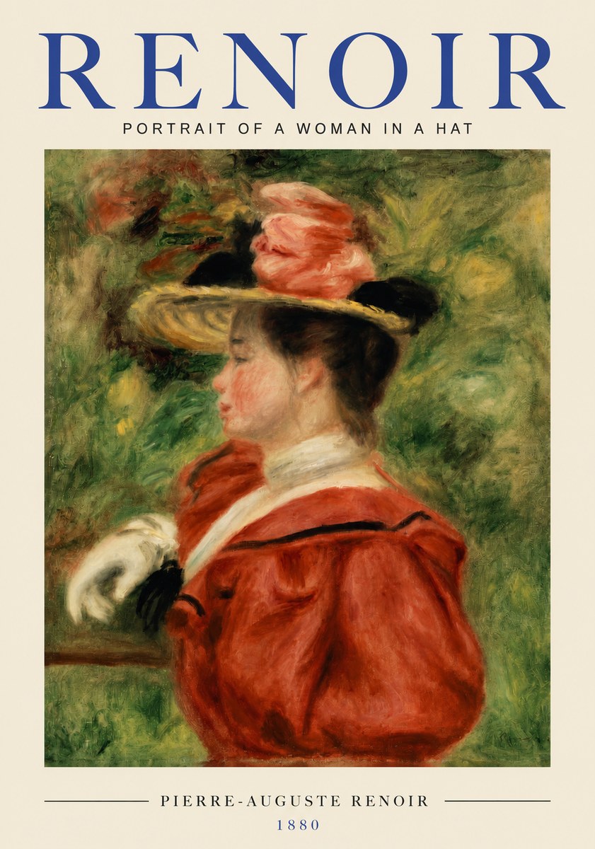 Renoir Portrait of a Woman in a Hat No3 - Póster