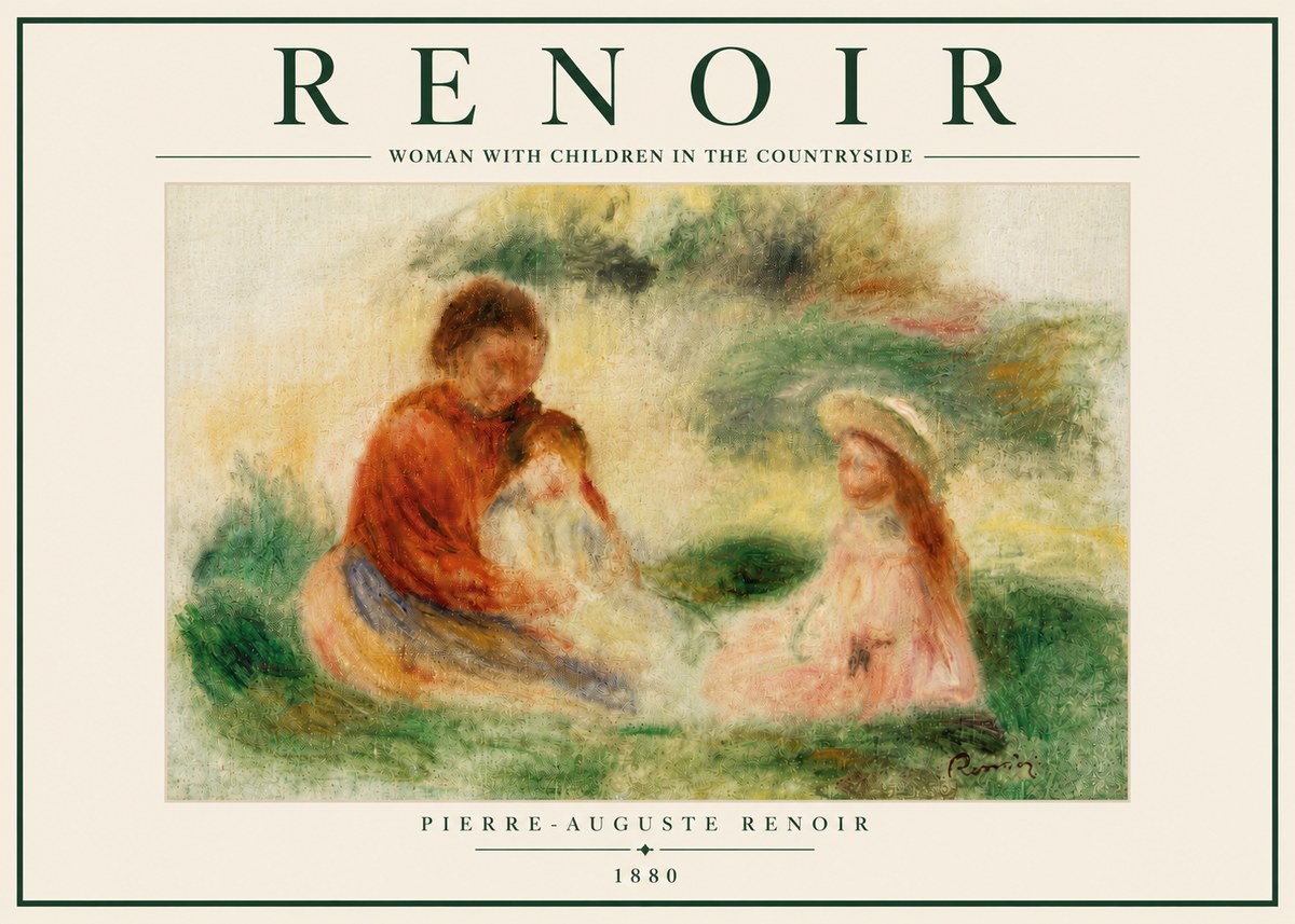Renoir Woman with Children in the Countryside No6 - Póster