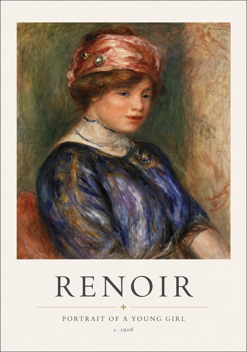 Renoir Portrait of a Young Girl II No1 - Póster