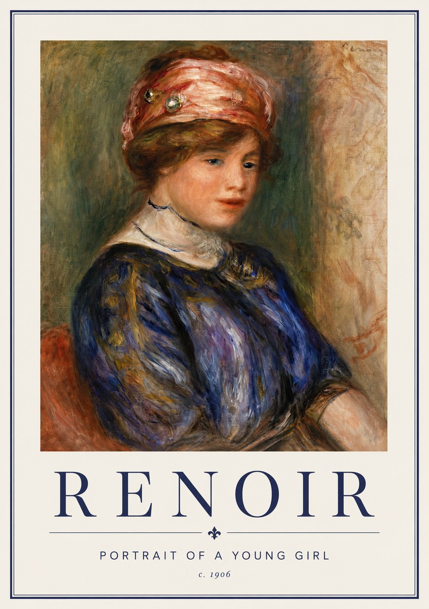 Renoir Portrait of a Young Girl II No4 - Póster
