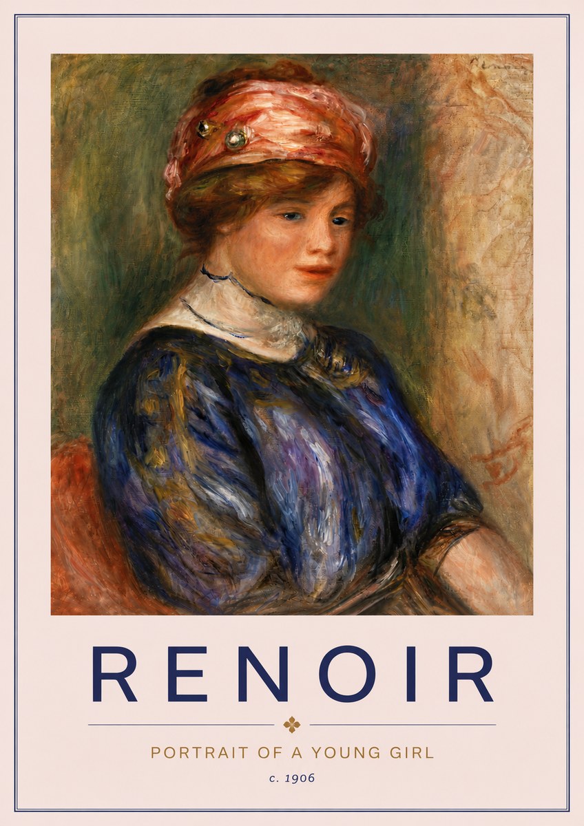Renoir Portrait of a Young Girl II No6 - Póster