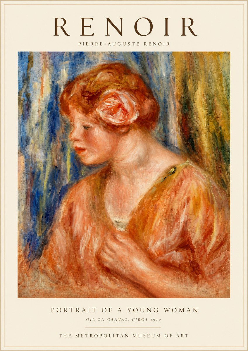 Renoir Portrait of a Young Woman I No3 - Póster