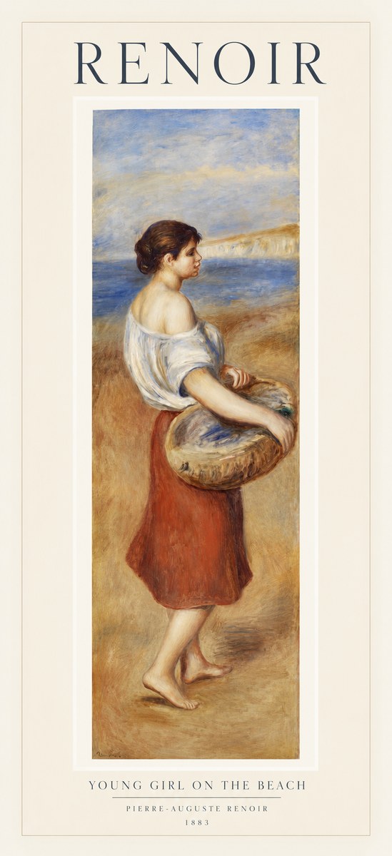 Renoir Young Girl on the Beach No1 - Póster