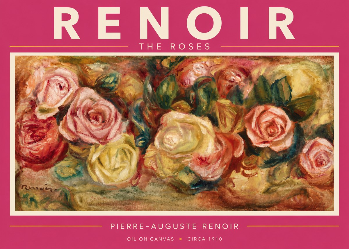 Renoir The Roses No3 - Póster