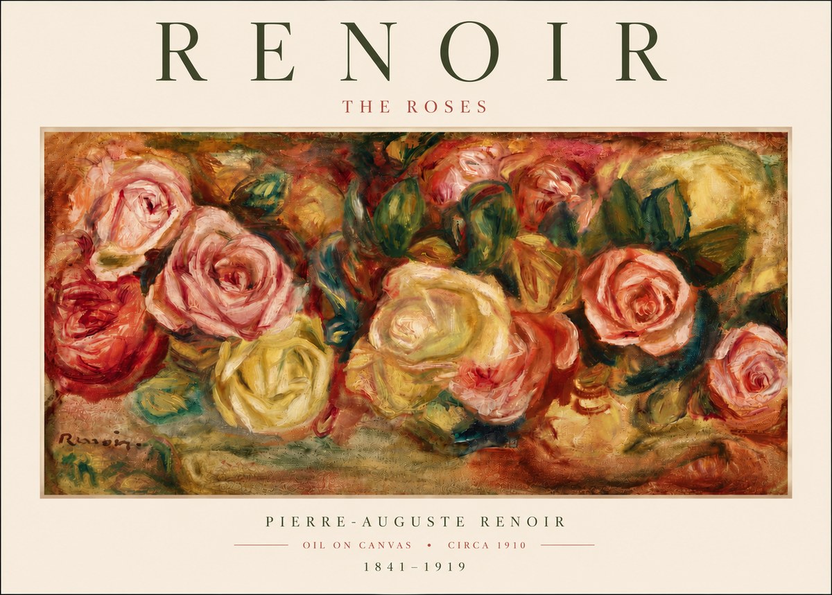 Renoir The Roses No4 - Póster