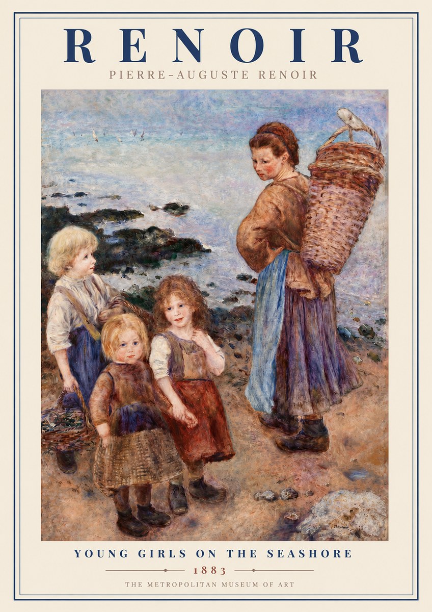 Renoir Children on the Seashore No3 - Póster