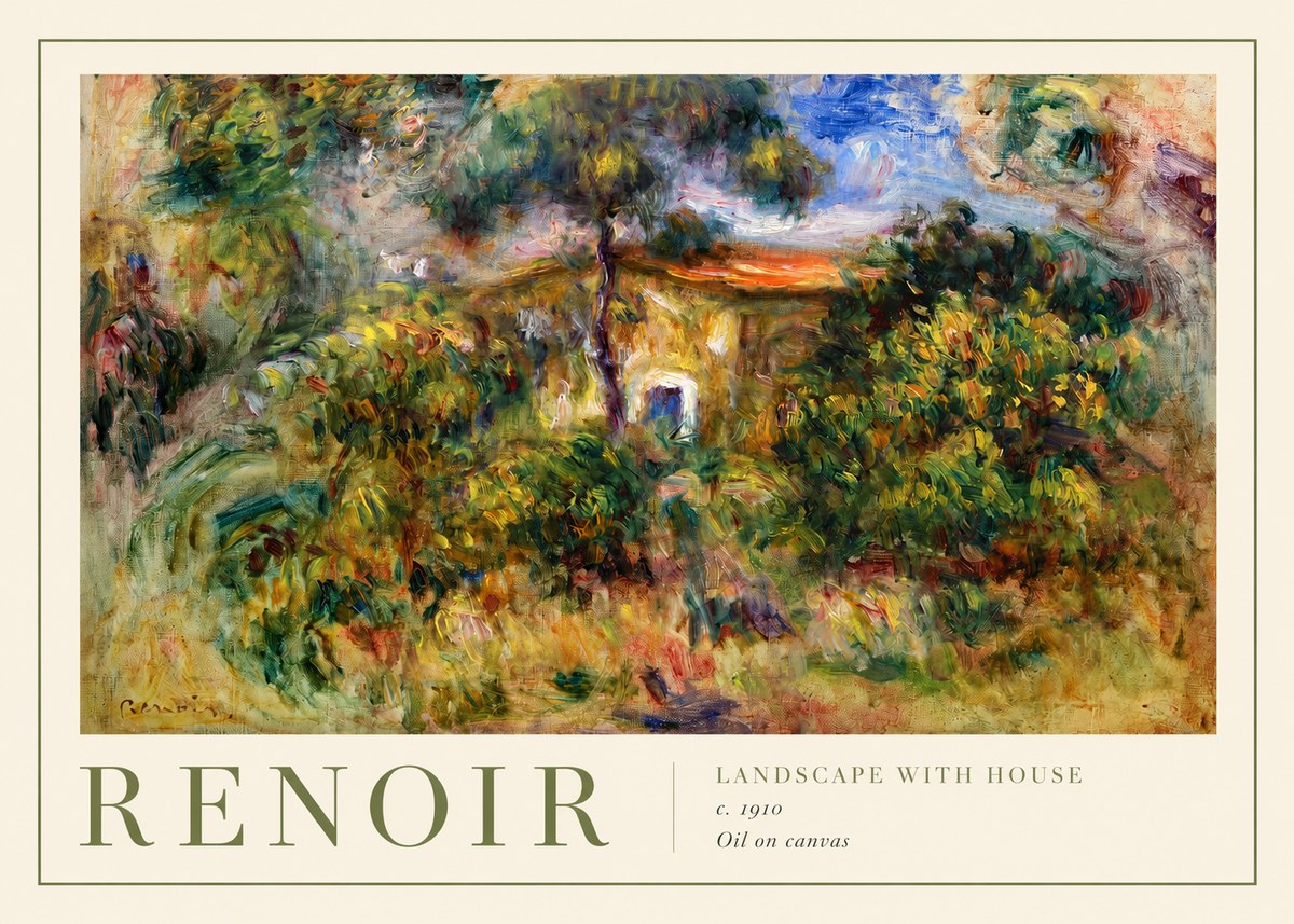 Renoir Landscape with House I No2 - Póster