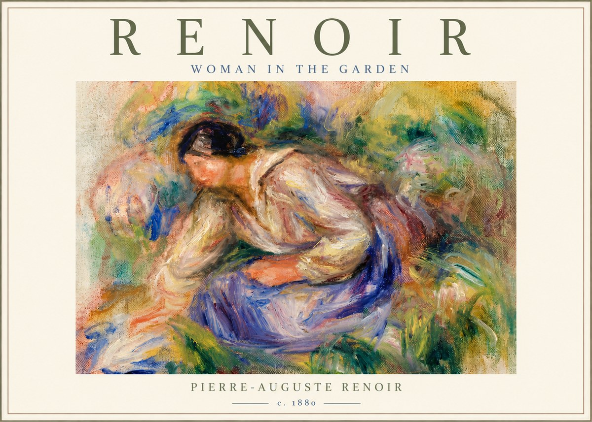 Renoir Woman in the Garden No5 - Póster