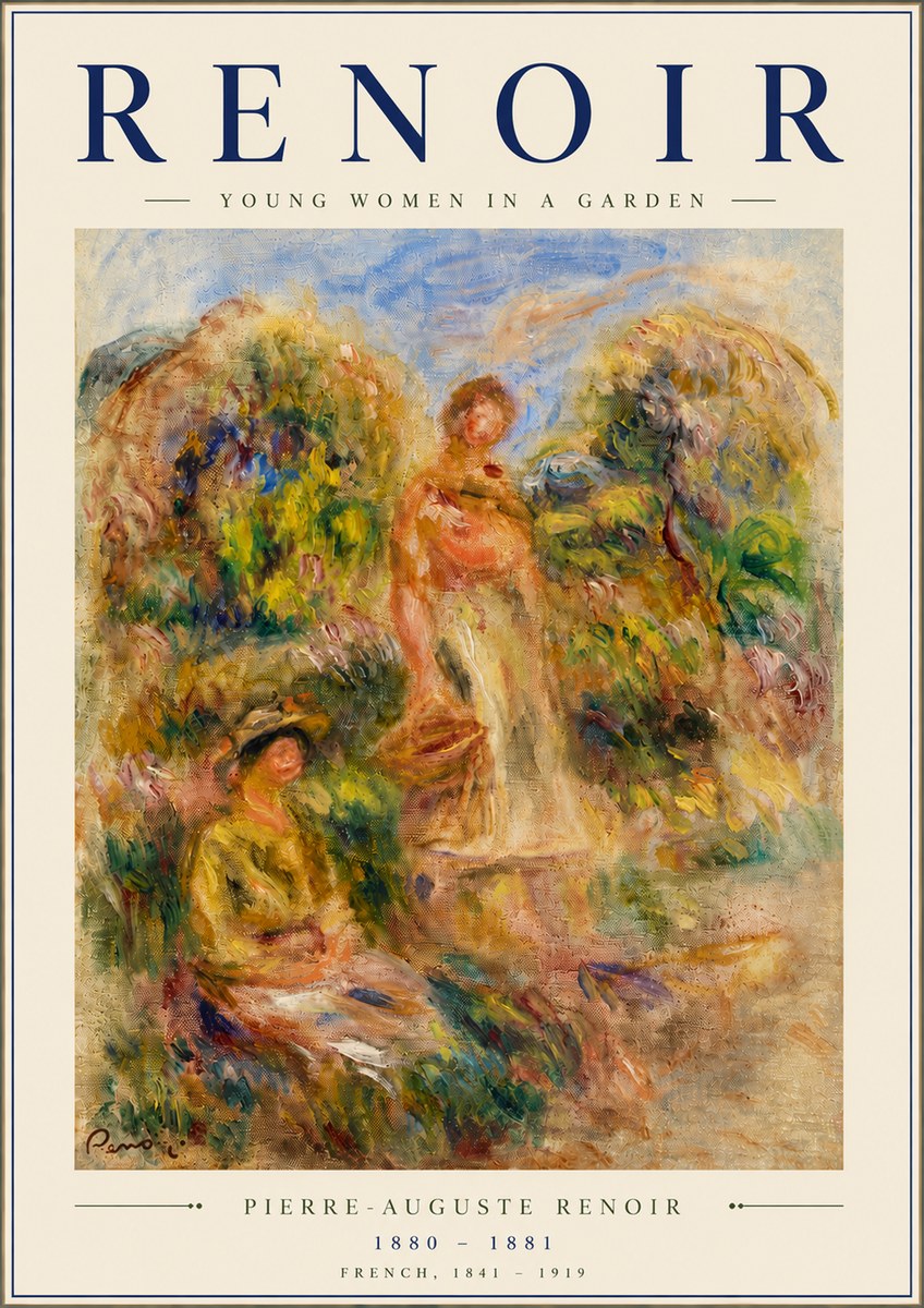 Renoir Young Women in a Garden No6 - Póster