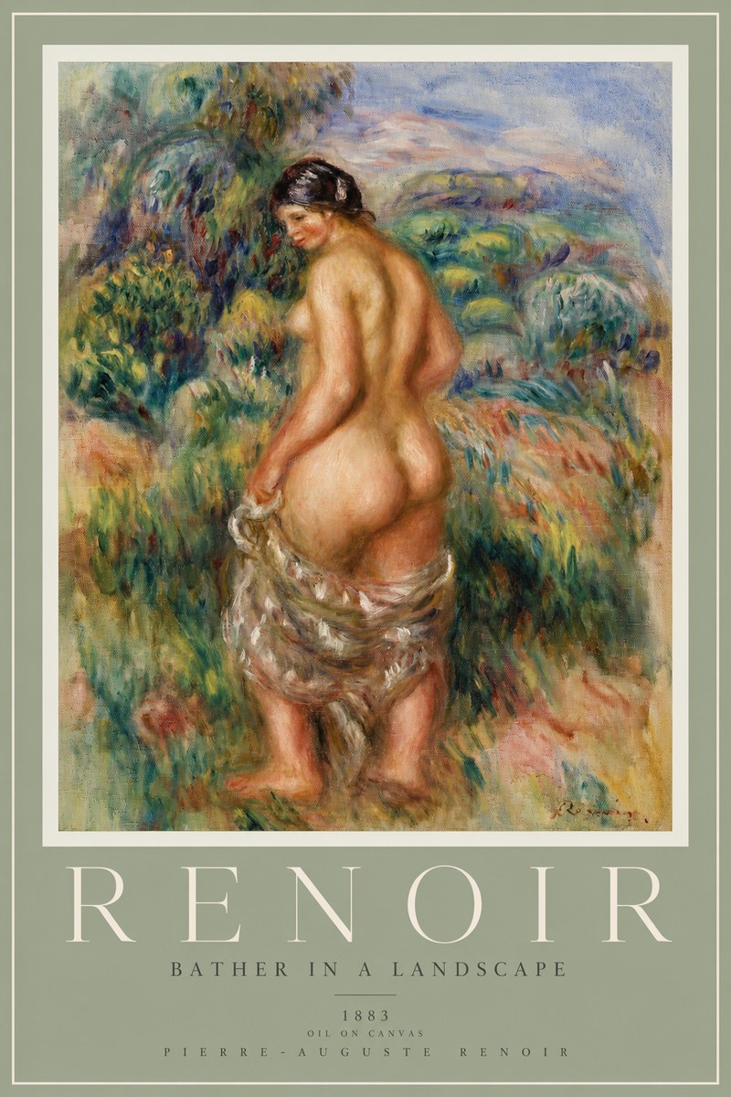 Renoir Bather in a Landscape No2 - Póster