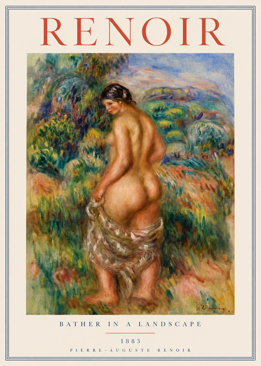Renoir Bather in a Landscape No3 - Póster