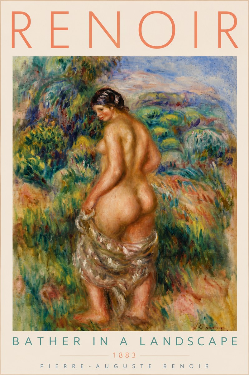 Renoir Bather in a Landscape No4 - Póster