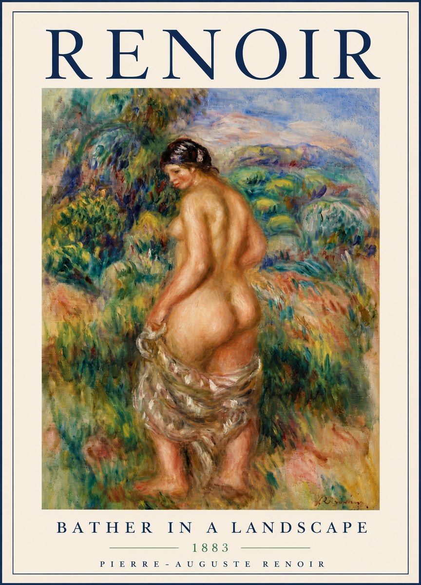 Renoir Bather in a Landscape No5 - Póster