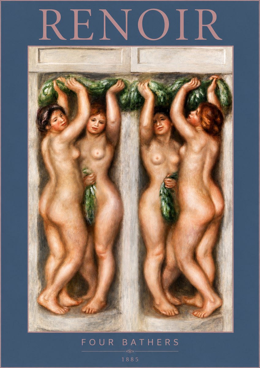 Renoir Four Bathers No3 - Póster