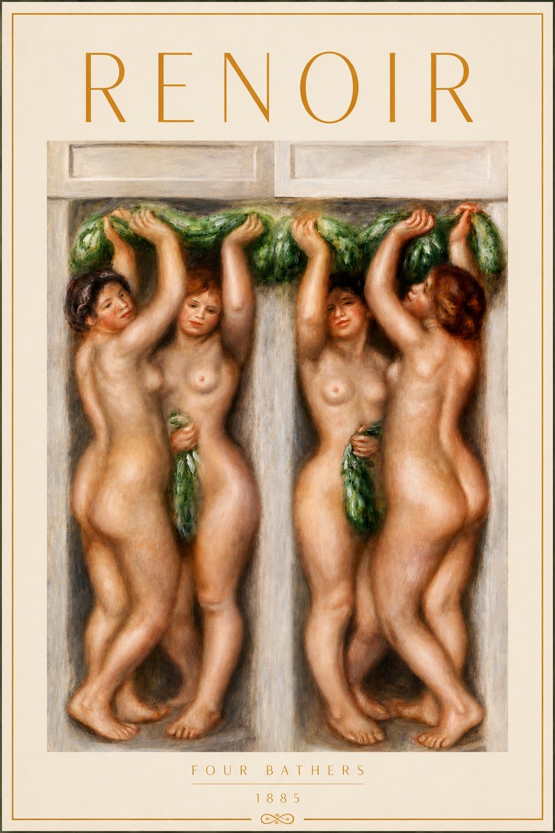 Renoir Four Bathers No4 - Póster