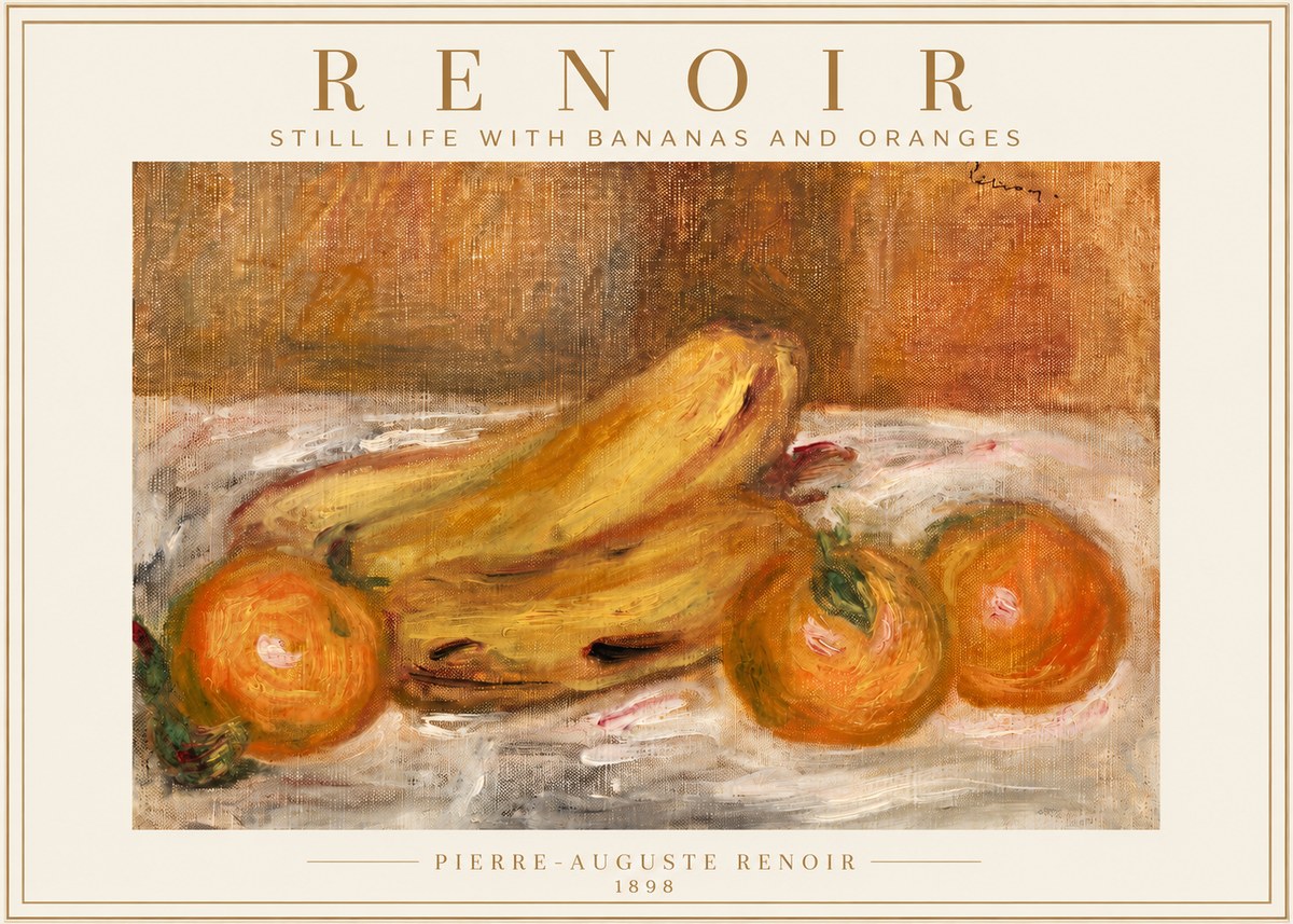 Renoir Still Life with Bananas and Oranges No4 - Póster