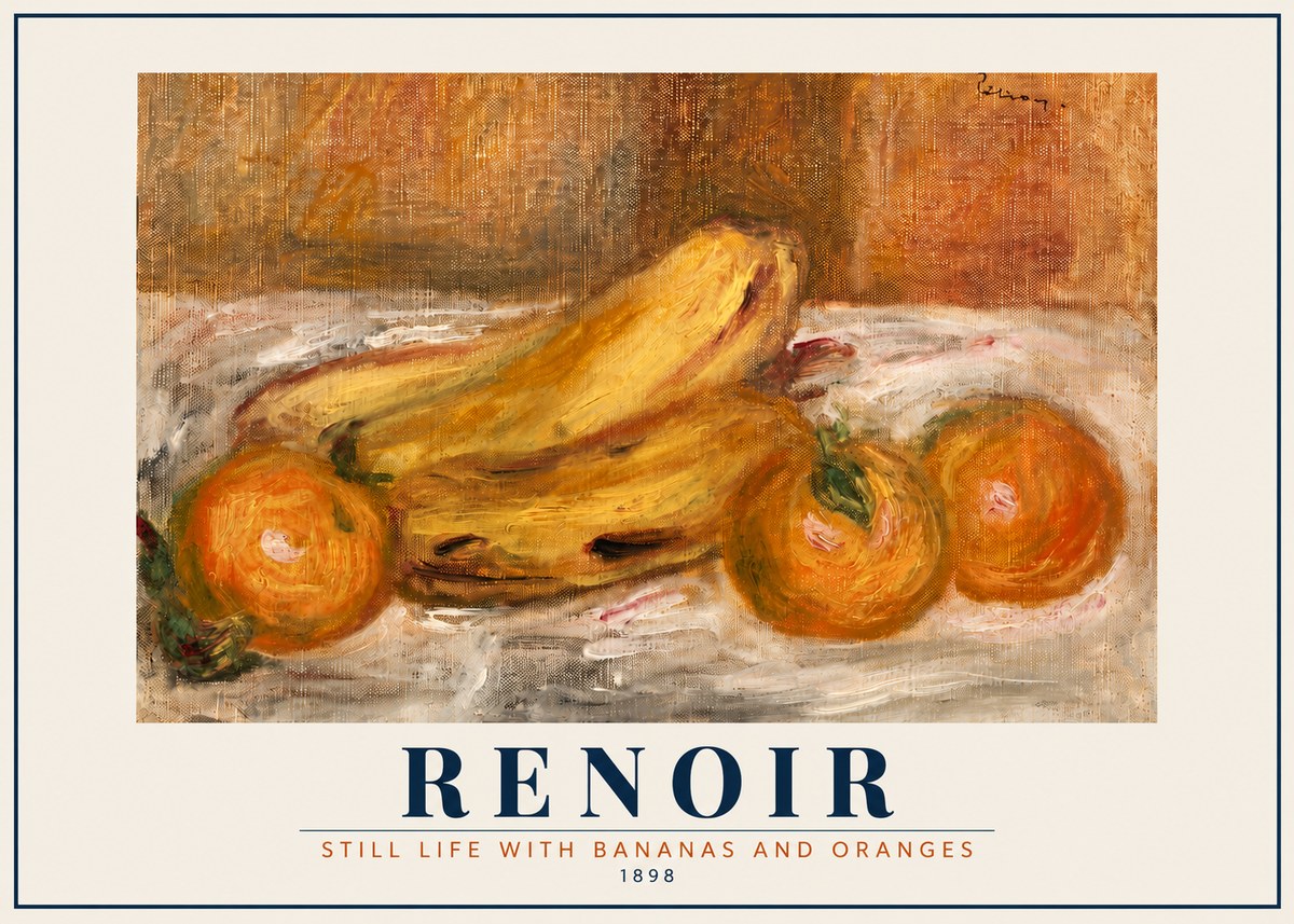 Renoir Still Life with Bananas and Oranges No5 - Póster