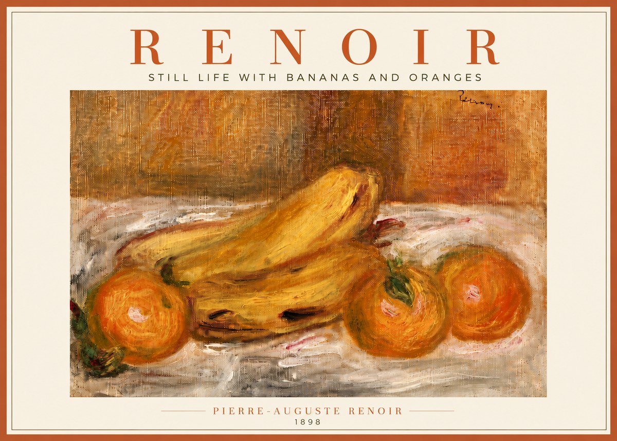 Renoir Still Life with Bananas and Oranges No6 - Póster